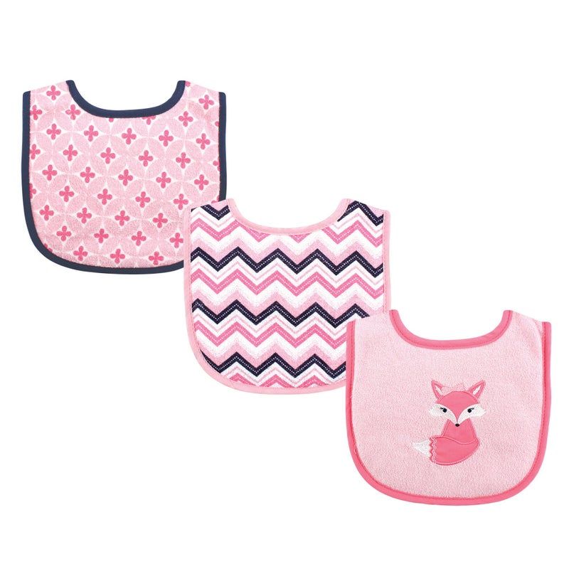 Luvable Friends Unisex Baby Cotton Drooler Bibs with Fiber Filling, Foxy, One Size